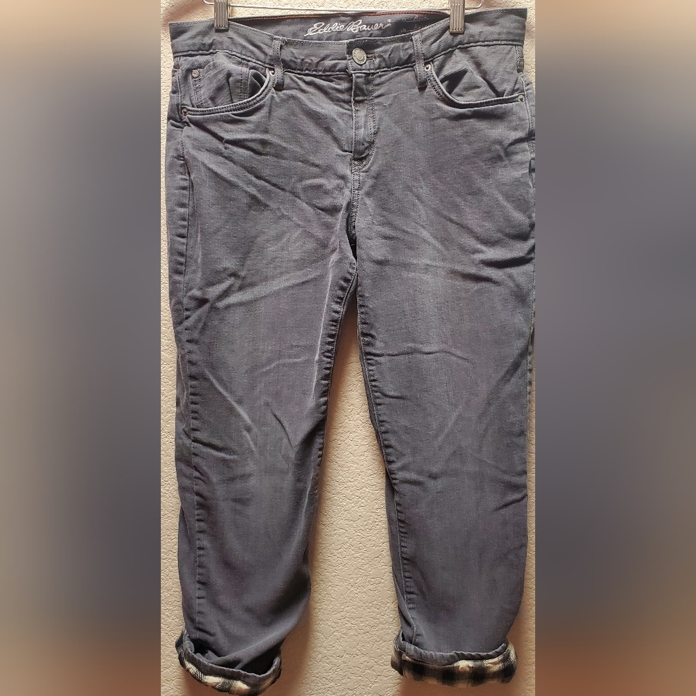 Eddie Bauer Womens  BOYFRIEND FLANNEL LIned jeans